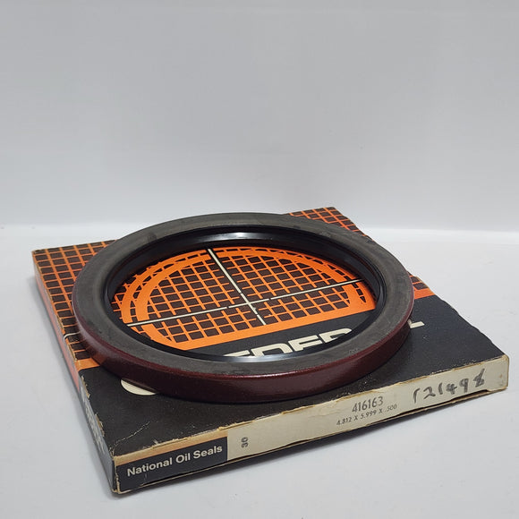 National Seal 416163 Nitrile Oil Seal - Solid, 4.812 in Shaft Dia., 6.007 in OD, 0.500 in Overall Width, 41 Design, Nitrile Rubber (NBR) Lip Material