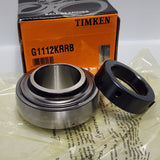 Timken (Fafnir) G1112KRRB Ball Insert Bearing - Cylindrical Bore, 1-3/4 in ID